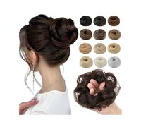 ,Gold colorNatural Look Hair Pieces & Extensions, Women's Synthetic Hair Donut Scrunchies - Messy Bun Maker Elastic Hairpiece,Human Hair Clip-In Ponytail Extensions