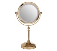 Gold Colour Iron LED Table Mirror | Cassini