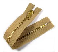 Gold Colour Metal Trouser Jeans Zip - Closed End - 7 inch (17.5cm) (Beige)