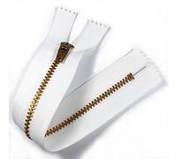 Gold Colour Metal Trouser Jeans Zip - Closed End - 7 inch (17.5cm) (White)