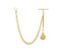 Gold Colour Single Albert Pocket Watch Chain With Pendant (18")