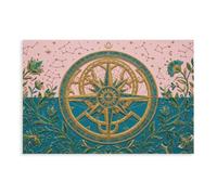 Gold Compass Floral Canvas Poster for Office Decor Gift | Unframe-style, Multiple sizes, Multiple frame styles, Wall Art, Decor Picture, Living Room Decor
