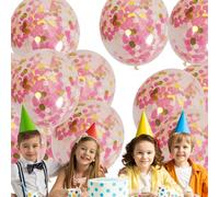 Gold Confetti Balloons - Party Balloon Latex 12Inches Confetti Balloons, Multicolor Sequin Balloon Party Decoration, Transparent Premium Latex, With Golden Paper For Wedding Shower Birthday Anniv