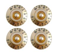 Gold Control Knobs Acrylic Volume Tone Button with Black Words for LP Guitar