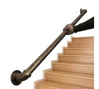 Gold Copper Handrail for Indoor Stairs WallMounted Safety Grabbing Rail with Screws Decorative Metal Railing 30cm Iron Bracket Support for Home Decor