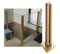 Gold Corner Balustrade Post - 36" Square Glass Clamp for Outdoor Balcony, Stair & Deck Guardrail - Modern Glass il Kit for Indoor Use - Stylish & Safety Solution