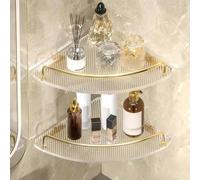 Gold Corner Shower Caddy, 2-Layer Waterproof Rack for Small Bathrooms, Versatile Bathroom Shelf for Shower, Vanity & Kitchen Storage Solutions