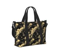 Gold Cosmic Sky Print Travel Duffle Bags for Women, Personal Item Overnight Weekender Sport Carry On Gym Bag for Men Women