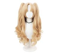 Gold Cosplay Wig for Women Long Wavy Double Ponytail Wig Anime Halloween Costume Wigs Cosplayer Synthetic Hair Wigs