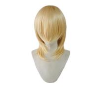 Gold Cosplay Wigs for Men Medium Length Gold Layered Wig Male Role Anime Costume Wig Hair Replacement Wigs Natural Looking Synthetic