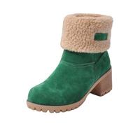 Gold Cowboy Mens Winter Snow Boots - Warm Fur Lined, Mid, Comfort Chunky Heel, Non Slip, Waterproof Wedge Ankle Boots