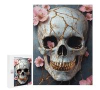 Gold Cracked Skull Decor Puzzle 1000 Teile Schwer Puzzle Spielzeug Lernspiel Impossible Herausforderungsspielzeug Für Erwachsene Kinder 500 PCS