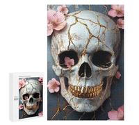 Gold Cracked Skull Decor Puzzle 1000 Teile Schwer Puzzle Spielzeug Lernspiel Impossible Herausforderungsspielzeug Für Erwachsene Kinder 1000 PCS