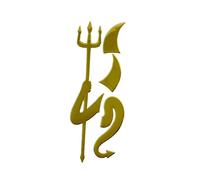 (gold) Creative Car Stickers Alloy Demons Decal With Fork Auto Accessorries