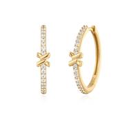 Gold Cross Hoops by Ania Haie - Gold Plated / Sterling Silver / Zirconia
