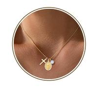 Gold Cross Necklaces for Women, 1-12 Birthstone Necklace Stocking Stuffers for Her Faith Confirmation Gifts for Teen Girls Virgin Mary Necklace Gifts for Christians Birthday Baptism Religious Jewelry