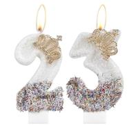 Gold Crown Birthday Candles - Number 23 Cake Candle, Happy 23 Birthday, White Swan Cake Topper for Girls' 23rd Birthday Party & Wedding Anniversary