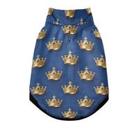 Gold Crowns Pattern Warm Dog Coat, Adjustable Durable Doggie Winter Jacket Reversible Cozy Puppy Cold Weather Apparel from Small to Large Breed