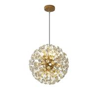 Gold Crystal Chandeliers, 12-Light Modern Firework Pendant Lighting, G9 Dandelion Chandelier Light Fixtures for Dining Room Bedroom Living Room Restaurant Kitchen Aisle Hallway