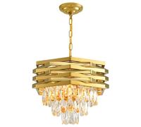 Gold Crystal Chandeliers for Dining Room 8-Light Gold Chandelier Living Room Dining Room Chandelier Over Table Oval Ceiling Hanging Light Pendant Light Fixture for Kitchen Island L80cm