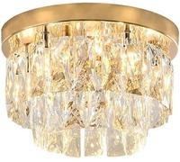 Gold Crystal Decoration Ceiling Lights Semi Flush Mounted Modern Hallway Ceiling Lamp Luxury Chrome Small Round Ceiling Light,Minimalist Style