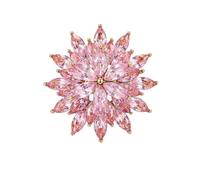 Gold Crystal Flower Brooch Multi Layer Rhinestone Floral Lapel Pin Decorative Brooch Accessory for Suit Coat Shawl Scarf, L, Crystal, no gemstone
