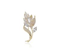 Gold Crystal Flower Leaf Brooches for Womne Elegant Rhinestone Pearl Floral Brooch Pins Fashion Jewelry Brooch pin Accessories for Women Men Gift, M, Crystal Metal Faux Pearl, crystal