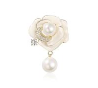 Gold Crystal Flower Wreath Brooches for Womne Elegant Rhinestone Pearl Floral Brooch Pins Fashion Jewelry Brooch pin Accessories for Women Gift, M, Crystal Metal, crystal