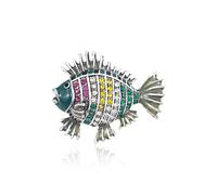 Gold Crystal Goldfish Tropical Fish Lobster Brooches for Womne Elegant Enamel Rhinestone Pearl Oceano Animal Brooch Pins Fashion Jewelry Brooch pin Accessories for Women Men Gift, M, Metal, crystal