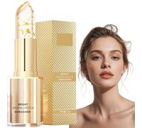 Gold Crystal Temperature Changing Lipstick,Transfer Proof Long Lasting Lip Stain & Moisturising Lip Balm,Lip Gloss & Lip Plumper Makeup,Hydrating Gold Foil Lipstick,Lightweight Essence Lipsti/ck