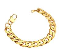 Gold Cuban Link Chain Bracelet for Men Jewellery Stainless Steel Wristband Mens Bracelets Mens Wrist Bracelets