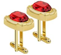 Gold Cufflinks for Men, TAIGRAMA Black Purple Green Red Crystal Cuff Links Mens as Wedding Business Birthday Gift for Groom Father Husband Boyfriend, Metal, no gemstone