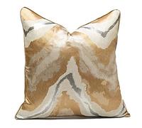 Gold Cushion Cover Decorative Square Unique Gold Pillow Cases Home Decor for Sofa Outdoor Bedroom living room Terrace Chair With Invisible Zipper 45 x 45 cm 18 x 18 Inch (gold)