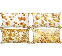 Gold Cushion Covers 30 x 50 Northern Europe Outdoor Cushions Soft Set of 4 Rectangle Decorative Pillows with Smooth Invisible Zip for Livingroom Summer Outdoor Patio Garden Home Decor Gifts 9i-98
