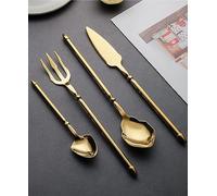 Gold Cutlery Set For 10 Durable 18/10 Stainless Steel Flatware Set Creative Styles 40 Piece Modern Cutlery Tableware Utensils Set For Home Kitchen Wedding Restaurant Kniv,Gold-64 PCS Set for 16