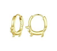 Gold Dachshund Hoop Earrings For Women, 925 Sterling Silver Animal Huggie Hoop Earrings Jewelry Gifts For Sensitive Ears