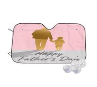 Gold Dad Son Father's Day Wind Sun Shade for Car Sun Visor Foldable Vehicle Sunshade 27.5×51.2 Inch