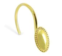 Gold Decorative Shower Curtain Hooks: Brass Gold Oval Design Rustproof Heavy Duty Metal Shower Curtain Rings for Bathroom - Classic Elegant Shower Curtain Hangers for Shower Rod - Set of 12