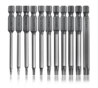 GOLD DEER 11PCS Torx Head Screwdriver Bit Set T6-T40 Magnetic Torx Head Screw Driver Bit Set Long Torx Security Head Screwdriver Drill Set 1/4 Inch Hex Shank S2 Steel Magnetic 3 Inch Long Drill Bits