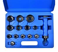 GOLD DEER 14 Pieces Hole Punch Set with Pin Point Punch SAE & Metric 3/16"-1-3/8"& 5mm-35mm Sharp Hollow Hole Punch Kit Leather Hole Punch Gasket Punch Set Gasket Cutting Puncher Foam Cutter