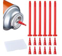 GOLD DEER 18Pcs Butane Bottle Adapter,6 Set Butane Lighter and Torch Refill Adapter,Butane Nozzle Gas Refill or Release Adapter for Short Nozzle's Butane Bottle,Butane Torch,Butane Lighter,Red