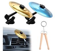GOLD DEER 2 Pcs Car Cymbal Air Vent Car Crash Cymbal Air Vent Mini Drum Cymbals for Music Lovers, Universal Fit Compact Vehicle Accessory, Suitable for All Types of Vehicles