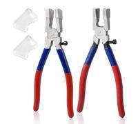 GOLD DEER 2 Pcs Glass Breaking Pliers and Glass Running Pliers with Wavy Rubber Tips Stained Glass Tools Mosaics Breaking Tool with Adjustable Screw for Key Fob Hardware Install and Stained Glass Work