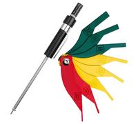 GOLD DEER 2-Piece Brake Pad Thickness Gauge Set, Pen-Style Measuring Tool with Color-Coded Scale (Red/Yellow/Green) & Storage Box, No Wheel Removal Needed for Internal/External Pads