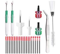 GOLD DEER 28Pcs Sewing Cleaning Kit,Sewing Machine Repair Kit Include Tweezers,Screwdriver,Double Headed Brush,Seam Rippers,Silicone Cleaning Brushes for Repair and Cleaning Sewing Machines