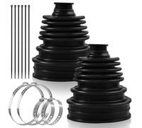GOLD DEER 2PCS CV Boot with 4l Clamps and 6 Cable Ties, Silicone Dustproof CV Axle Boot Repair Kit, Waterproof Tie Rod Boots, Universal CVs Joint Gaiter Boots Replacement Kit for Most Compact Car
