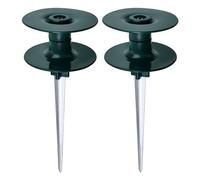 GOLD DEER 2Pcs Garden Hose Guide Spike, Heavy Duty Metal Stake | Rust-Proof Zinc Coated Hose Guard, with Rolling Ball Top, for Lawn, Yard & Flower Bed Protection, for outdoor and gardening