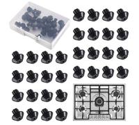 GOLD DEER 32Pcs Stove Grate Rubber Feet Replacement Kit WB2K101 Compatible Gas Range Burner Feet with Storage Box Heat-Resistant Rubber Pads for GE, Kenmore & More