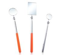 GOLD DEER 3Pack Telescoping Auto Inspection Mirror Set Mirror stick Extendable Mirrors on a Stick with Long Handle 360°Inspection Mirrors Telescoping Swivel Head,Round Rectangular