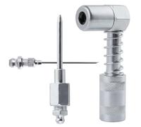 GOLD DEER 3Pcs 90 Degree Needle Grease Fitting Nozzle & Grease Gun Needle Adapter Dispenser & Grease Injector Needle with Cap, Grease Coupler Fitting Tip Greasing Accessory Kit